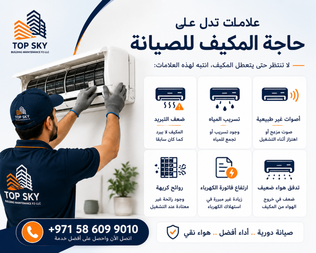 علامات تدل على حاجة المكيف للصيانة 1024x819